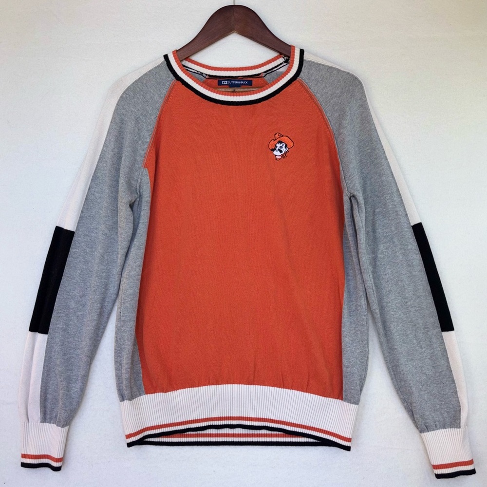 CUTTER & BUCK $158 Oklahoma State Cowboys Sweater Top Shirt Women Crewneck Large